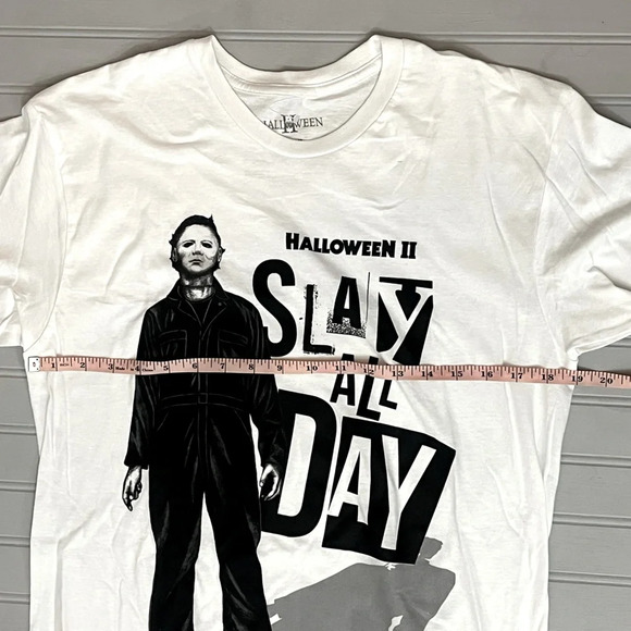 Halloween II Short Sleeve T Shirt Michael Myers Slay All Day Mens Medium NWOT - Picture 5 of 6